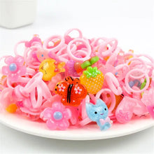Load image into Gallery viewer, 10pcs/lot Children's Cartoon Rings Candy Flower Animal Bow Shape Ring Set Mix Finger Jewellery Rings Kid Girls Toys