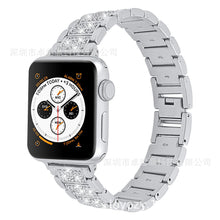Load image into Gallery viewer, Smart Watch Diamond Watch Band Three Beads Full Diamond Solid Chain Watch Band