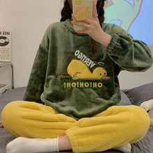 Load image into Gallery viewer, Duck Cute Pajamas Casual Long Sleeve Crew Neck Suit Cartoon Homewear