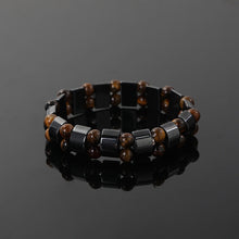 Load image into Gallery viewer, Haematite Tiger-Eye Bracelet Handmade Beaded Adult Men's Trendy Bracelet