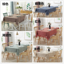 Load image into Gallery viewer, Solid Color Tassel Tablecloth Cotton Rectangular Coffee Table Cloth Household Cotton Linen Tablecloths Table Runners