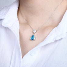 Load image into Gallery viewer, Women's Pendant S925 Silver Necklace Blue Crystal Pendant for girls