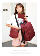 Load image into Gallery viewer, Three-piece men's large sports travel bag with nylon backpack