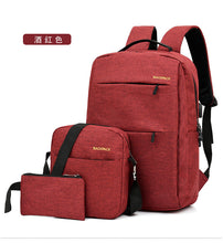 Load image into Gallery viewer, Three-piece men's large sports travel bag with nylon backpack
