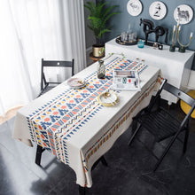 Load image into Gallery viewer, Cotton Linen Tablecloth Geometric Multi-Color Printing for Rectangular Square Dining Table