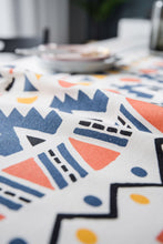 Load image into Gallery viewer, Cotton Linen Tablecloth Geometric Multi-Color Printing for Rectangular Square Dining Table
