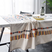 Load image into Gallery viewer, Cotton Linen Tablecloth Geometric Multi-Color Printing for Rectangular Square Dining Table