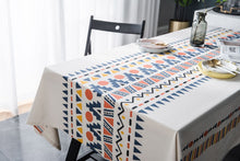 Load image into Gallery viewer, Cotton Linen Tablecloth Geometric Multi-Color Printing for Rectangular Square Dining Table