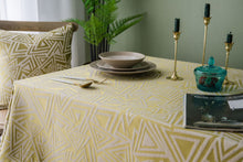 Load image into Gallery viewer, Tassel Jacquard Yellow Tablecloth Dining Table Cloth Rectangular Square