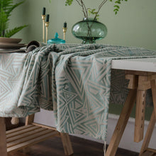 Load image into Gallery viewer, Tassel Jacquard Green Tablecloth Dining Table Cloth Rectangular Square