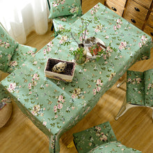 Load image into Gallery viewer, Green Cotton Tablecloth Green Shivering Tablecloth