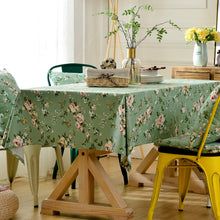 Load image into Gallery viewer, Green Cotton Tablecloth Green Shivering Tablecloth