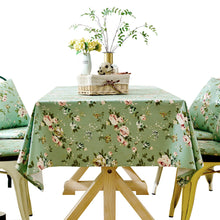 Load image into Gallery viewer, Green Cotton Tablecloth Green Shivering Tablecloth