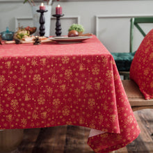 Load image into Gallery viewer, Christmas Festival Cotton Linen Table Cloth Green Gilding Tablecloth Wind Chimes Japanese Printing Rectangular Tablecloth