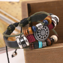 Load image into Gallery viewer, Vintage Cattle Leather Bracelet Fashionable Temperamental All-Match Beaded Leather Bracelet