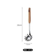 Load image into Gallery viewer, Household Stainless Steel Wooden Spatula Soup Spoon and Strainer Kitchen Cooking Spoon and Shovel Beech Kitchenware Set