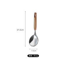 Load image into Gallery viewer, Household Stainless Steel Wooden Spatula Soup Spoon and Strainer Kitchen Cooking Spoon and Shovel Beech Kitchenware Set
