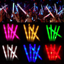 Load image into Gallery viewer, 12/15/30/60Pcs/Lot Glow Sticks Bulk Colorful LED Foam Stick Glow Sticks Cheer Tube RGB LED Glow in the Dark Light for Xmas Party