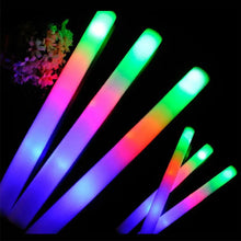 Load image into Gallery viewer, 12/15/30/60Pcs/Lot Glow Sticks Bulk Colorful LED Foam Stick Glow Sticks Cheer Tube RGB LED Glow in the Dark Light for Xmas Party