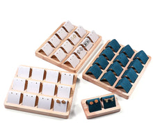 Load image into Gallery viewer, 12 Bit Fashion Wood DIY Storage Jewelry Tray Earring Display Cards Ring Bracelet Gift Box Jewellery Organizer Earring Holder