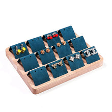 Load image into Gallery viewer, 12 Bit Fashion Wood DIY Storage Jewelry Tray Earring Display Cards Ring Bracelet Gift Box Jewellery Organizer Earring Holder