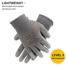 Load image into Gallery viewer, 12 Pairs CE Certificated Black Polyester PU Work Safety Gloves Mechanic Working Gloves For Garden Labor Protection gloves EN388