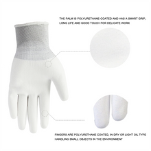 Load image into Gallery viewer, 12 Pairs CE Certificated Black Polyester PU Work Safety Gloves Mechanic Working Gloves For Garden Labor Protection gloves EN388