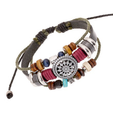 Load image into Gallery viewer, Vintage Cattle Leather Bracelet Fashionable Temperamental All-Match Beaded Leather Bracelet