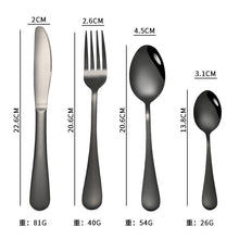 Load image into Gallery viewer, Tableware Four Main Pieces Gold-Plated Magic Color Table Knife Spoon Fork Tea Spoon Gift Set