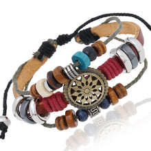 Load image into Gallery viewer, Retro Personality Cattle Leather Bracelet Fashionable Temperamental All-Match Beaded Leather Bracelet New Bracelet Factory Supply