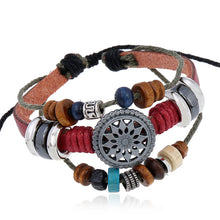Load image into Gallery viewer, Vintage Cattle Leather Bracelet Fashionable Temperamental All-Match Beaded Leather Bracelet