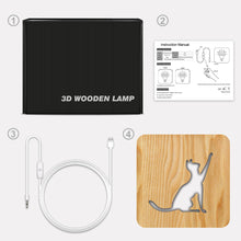 Load image into Gallery viewer, Animal Cat Shape Christmas Night Light 3D LED Stereo Lamp Bedroom Decorative Light
