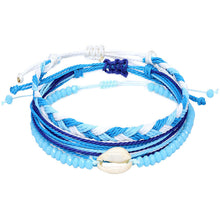 Load image into Gallery viewer, American West Coast Style Ins Style Shell Wax Line Hand Weaving Bracelet Three-Piece Set