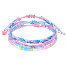 Load image into Gallery viewer, American West Coast Style Ins Style Shell Wax Line Hand Weaving Bracelet Three-Piece Set