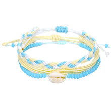 Load image into Gallery viewer, American West Coast Style Ins Style Shell Wax Line Hand Weaving Bracelet Three-Piece Set
