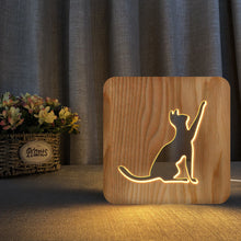 Load image into Gallery viewer, Animal Cat Shape Christmas Night Light 3D LED Stereo Lamp Bedroom Decorative Light
