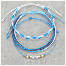 Load image into Gallery viewer, American West Coast Style Ins Style Shell Wax Line Hand Weaving Bracelet Three-Piece Set