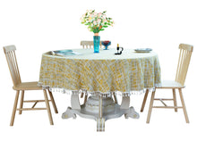 Load image into Gallery viewer, 3-Color Jacquard Tassel round Tablecloth Party Table Cloth