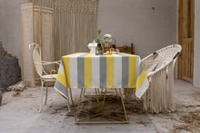 Load image into Gallery viewer, Rectangular Tablecloth Yellow Stripe Cotton Linen Dustproof Tablecloth