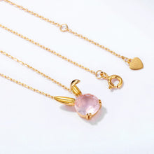 Load image into Gallery viewer, Women's Necklace Zodiac Sterling Silver S925 Silver Plated Inlaid Natural Pink Crystal Choker Gift for Girls