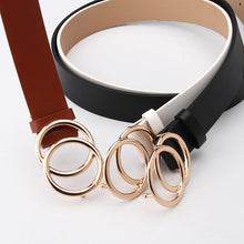 Load image into Gallery viewer, Belt round Buckle Alloy Snap Belt Student Minimalist Pant Belt Sweater Coat Decoration