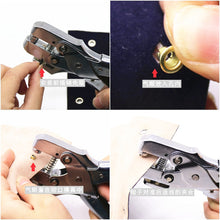Load image into Gallery viewer, 12Colors 5mm Metal Grommets Kit Metal Eyelets Kits Shoe Eyelets Grommet Sets for Leather Fabric Belt Clothes Crafts, and More