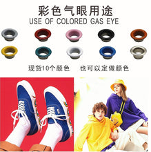 Load image into Gallery viewer, 12Colors 5mm Metal Grommets Kit Metal Eyelets Kits Shoe Eyelets Grommet Sets for Leather Fabric Belt Clothes Crafts, and More