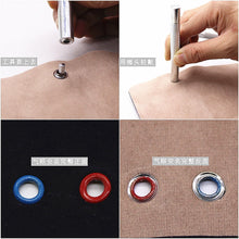 Load image into Gallery viewer, 12Colors 5mm Metal Grommets Kit Metal Eyelets Kits Shoe Eyelets Grommet Sets for Leather Fabric Belt Clothes Crafts, and More
