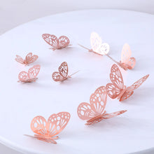 Load image into Gallery viewer, 12Pcs 4D Hollow Butterfly Wall Sticker DIY Home Decoration Wall Stickers wedding Party Wedding Decors Butterfly Kids Room Decors