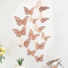 Load image into Gallery viewer, 12Pcs 4D Hollow Butterfly Wall Sticker DIY Home Decoration Wall Stickers wedding Party Wedding Decors Butterfly Kids Room Decors