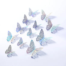 Load image into Gallery viewer, 12Pcs 4D Hollow Butterfly Wall Sticker DIY Home Decoration Wall Stickers wedding Party Wedding Decors Butterfly Kids Room Decors