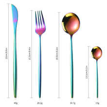 Load image into Gallery viewer, Product Stainless Steel Tableware 24-Piece Set Gold Plated Portugal Knife Fork and Spoon Gift Set