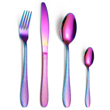 Load image into Gallery viewer, Cube Tableware Set Four-Piece Set Creative Western Food Steak Knife, Fork and Spoon Gold Stainless Steel Knife and Forks