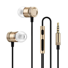 Load image into Gallery viewer, 3.5mm Wired In-ear Earphones Whole Cord Metal Headphones with Built-in Microphone Volume Control for iOS & Android Devices